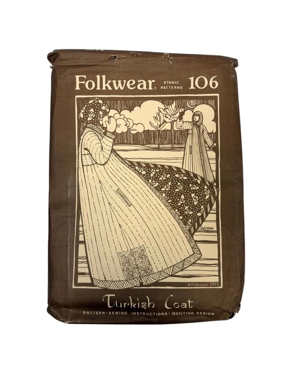 Vintage Folkwear Pattern 106 Turkish Coat One Size
